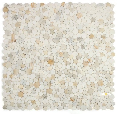 APHRODITE CALACATTA GOLD HONED MOSAIC 12" X 12"