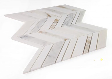 CHEVRON SHADOW CALACATTA MOSAIC 11.75" X 12" - 2