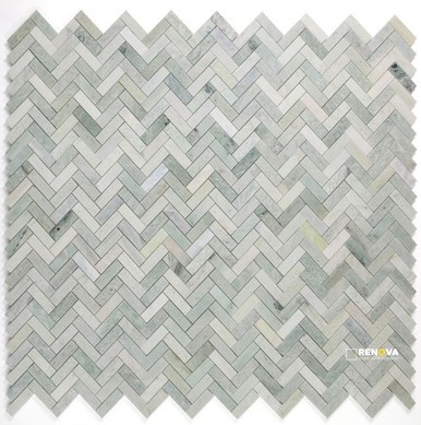 HERRINGBONE GREEN MOSAIC 11" X 12.5"