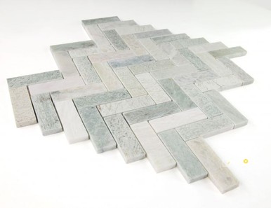 HERRINGBONE GREEN MOSAIC 11" X 12.5" - 2