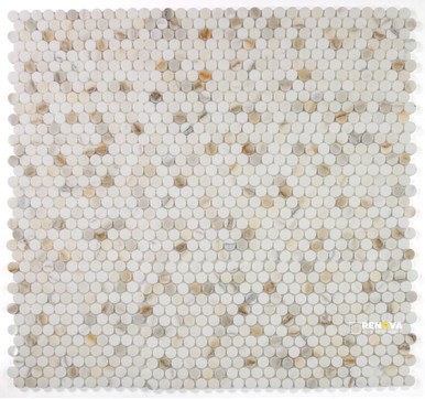 PENNY MARBLE CALACATTA POLISHED MOSAIC 11" X 11.75"