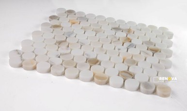 PENNY MARBLE CALACATTA POLISHED MOSAIC 11" X 11.75" - 2
