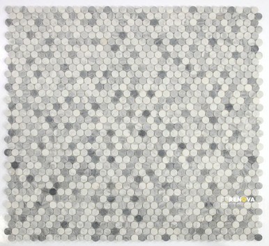 PENNY MARBLE DUSK HONED MOSAIC 11" X 11.75"