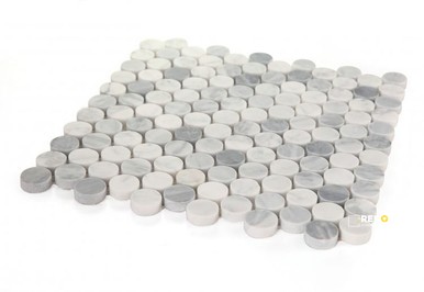 PENNY MARBLE DUSK HONED MOSAIC 11" X 11.75" - 2