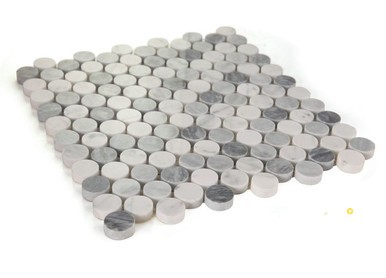 PENNY MARBLE DUSK POLISHED MOSAIC 11" X 11.75 - 2