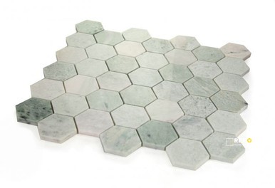 HEXAGON GREEN MOSAIC 2" X 2" - 2