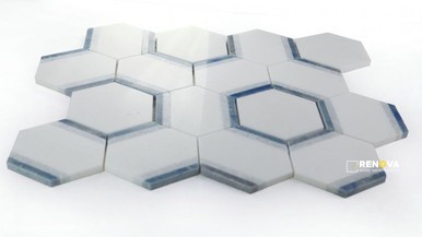 HEXAGON ROYAL SAPPHIRE MOSAIC 12" X 13.75" - 2