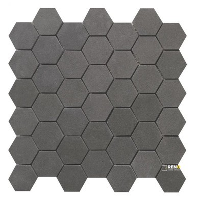 HEXAGON BASALT MOSAIC 2" X 2"