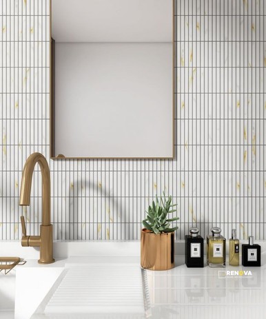 HULU CALACATTA BAND MATTE MOSAIC 11.25" X 12"