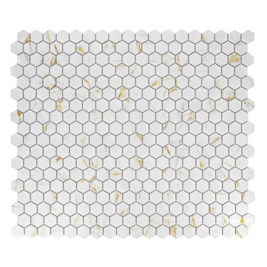 HULU HEXAGON CALACATTA MATTE MOSAIC 2" X 2" - 3