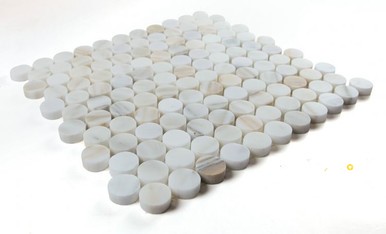 PENNY MARBLE CALACATTA HONED MOSAIC 11" X 11.75" - 2