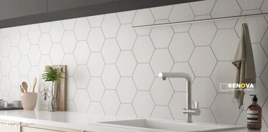 EQUIPE HEXATILE BLANCO 7X8 HEXAGON FIELD MATTE