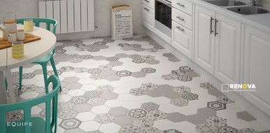 EQUIPE HEXATILE BLANCO 7X8 HEXAGON FIELD MATTE - 2
