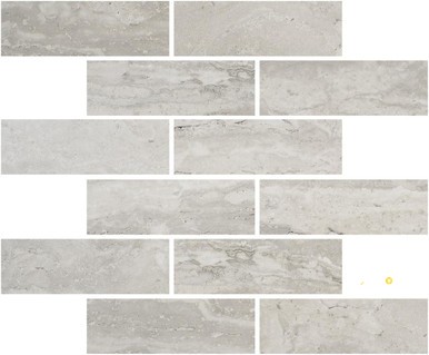 PORTOBELLO TIVOLI SILVER 2X6 STAGGERED MOSAIC MATTE .92 SF/SHT
