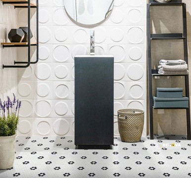 ONIX HEX PATTERN MOSAIC NERO MARQUINA FLOWER W/ VENATO - PATTERN 2 - 2