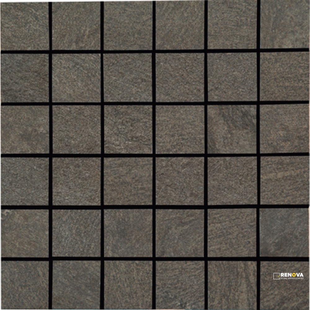 CROSSVILLE OWEN STONE SABLE 2X2 MOSAIC LEATHERED .98 SF/SHT
