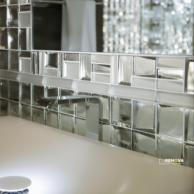 CROSSVILLE SIDEVIEW GLASS SILVER 3X12 ACCENT BAR MIXED - 2