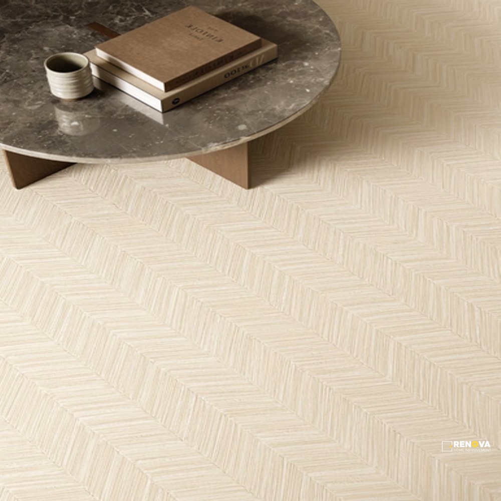 PROVENZA VARANA STONE BEIGE 24X48 TWEED 3D DECO RECTIFIED SOFT HONED - 2