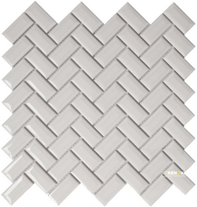 CC MOSAICS BRIGHT WHITE DIAMOND HERRINGBONE MOSAIC