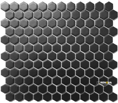 CC MOSAICS MATTE BLACK HEXAGON MOSAIC 1X1 - 2