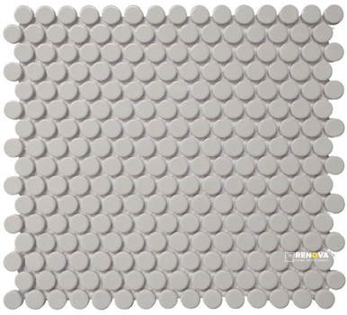 CC MOSAICS MATTE GREY PENNY ROUND MOSAIC