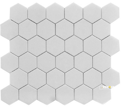 CC MOSAICS MATTE WHITE HEXAGON MOSAIC 2X2