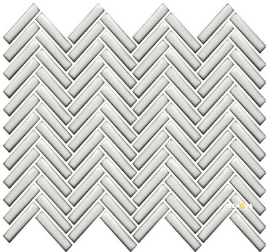 CC MOSAICS PLUS BRIGHT ANTIQUE WHITE HERRINGBONE MOSAIC - 2