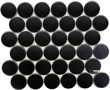 CC MOSAICS PLUS MATTE BLACK DOTS 2"