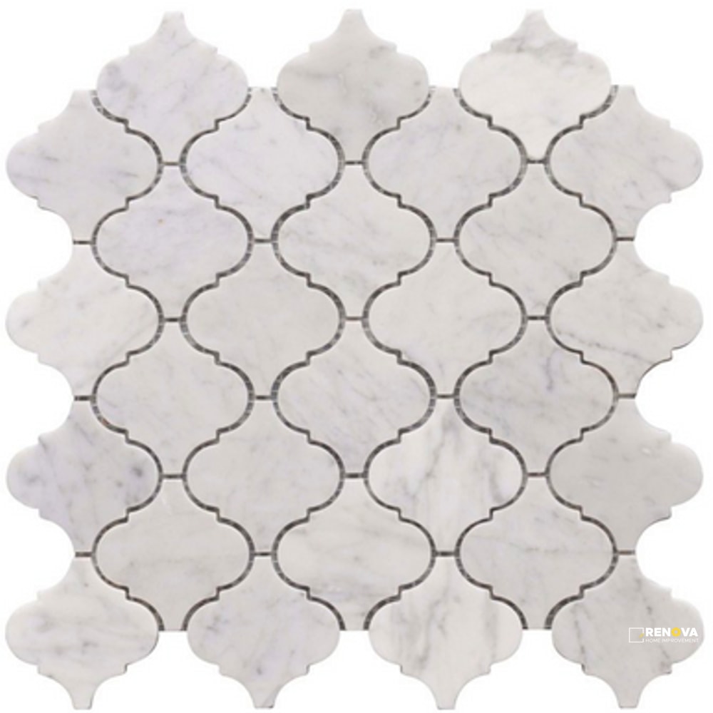ROCKART CARRARA MARBLE LANTERN MOSAIC 12" X 12"