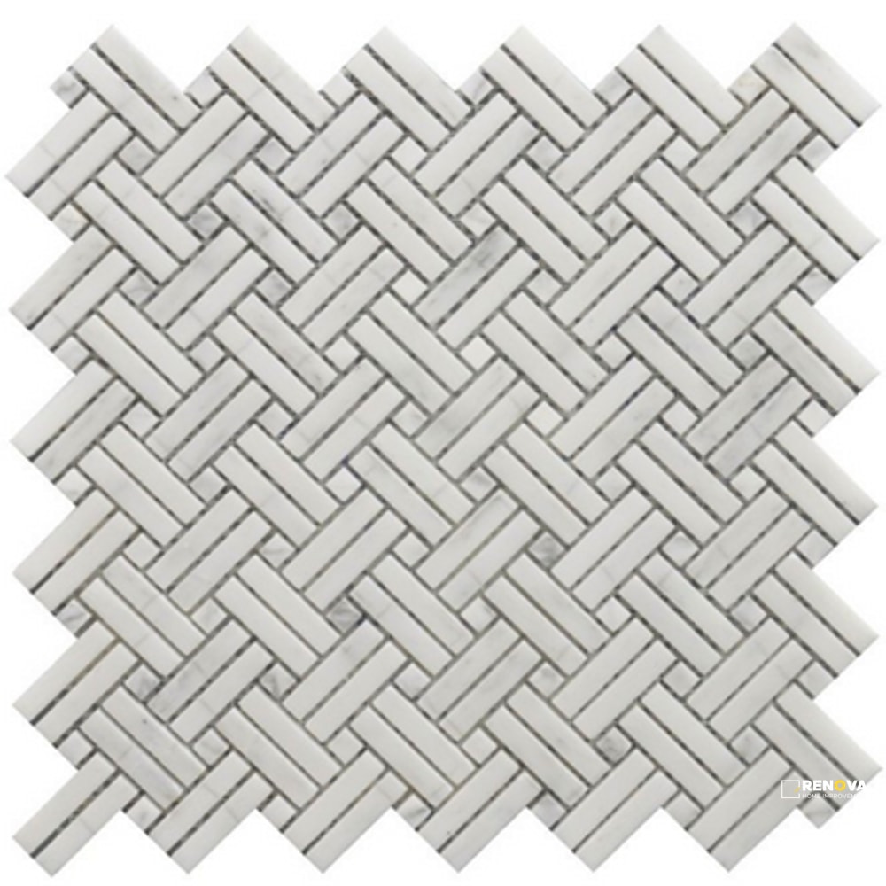 ROCKART CROSSED BASKETWEAVE MOSAIC 12" X 12"