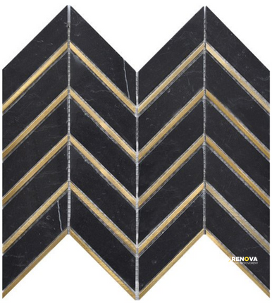 ROCKART NERO ARROW METAL MOSAIC 10" X 12"