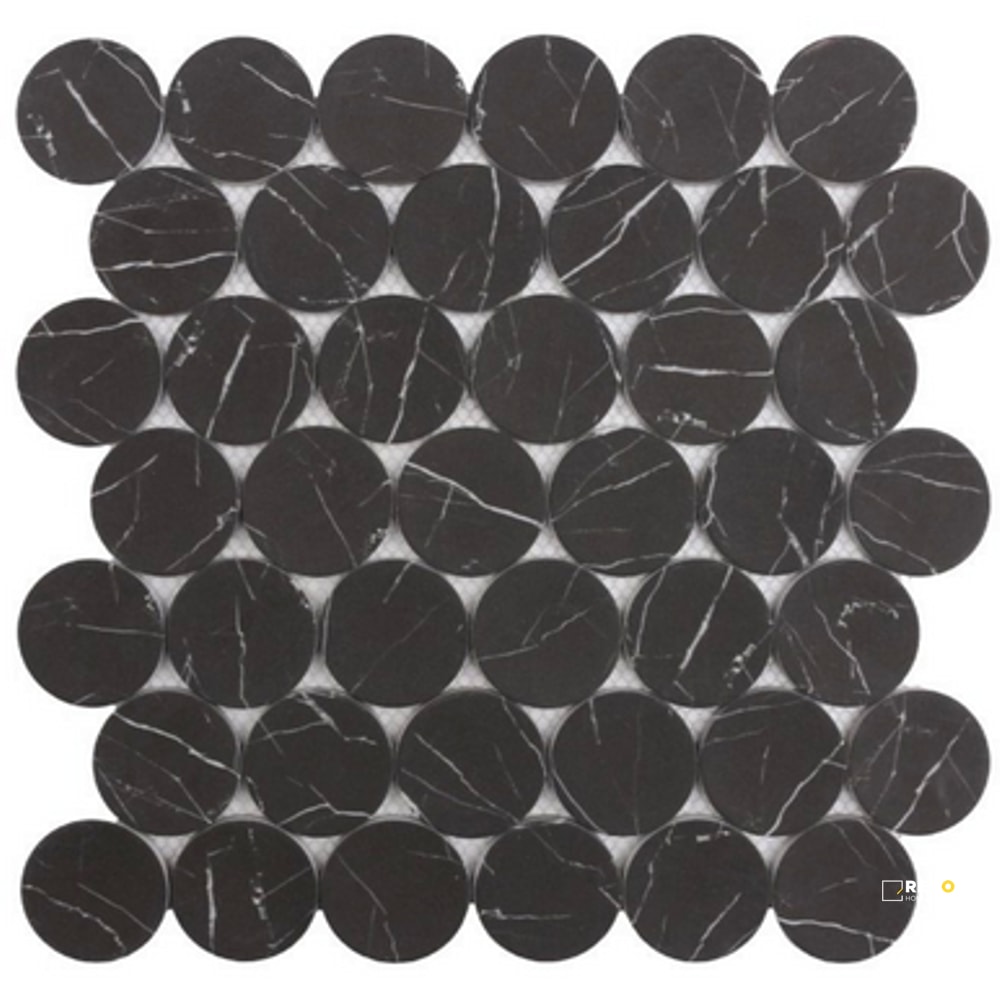 ROCKART NERO MARQUINA DOTS MOSAIC 12" X 12"