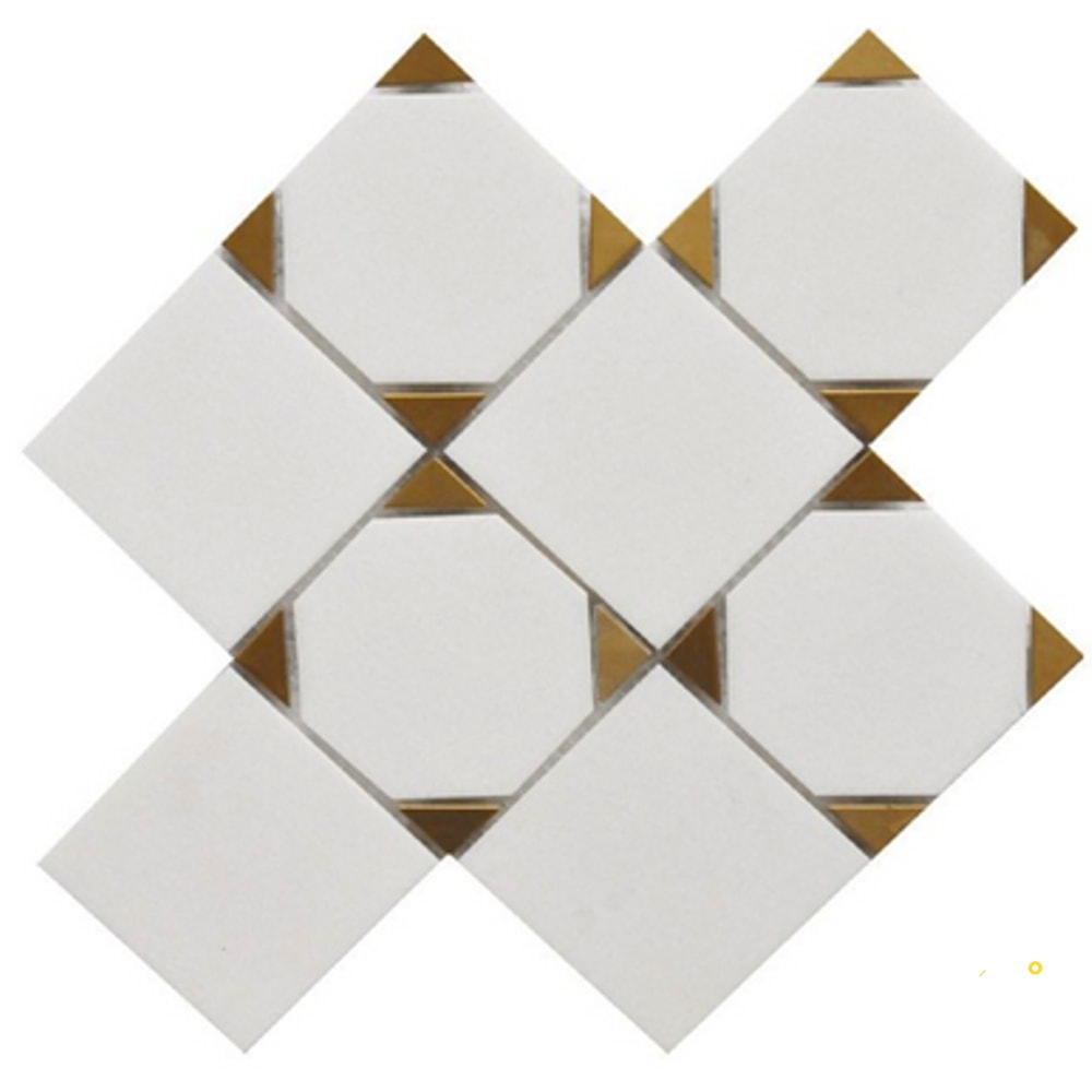 ROCKART THASSOS SQUARE MOSAIC 9" X 9"