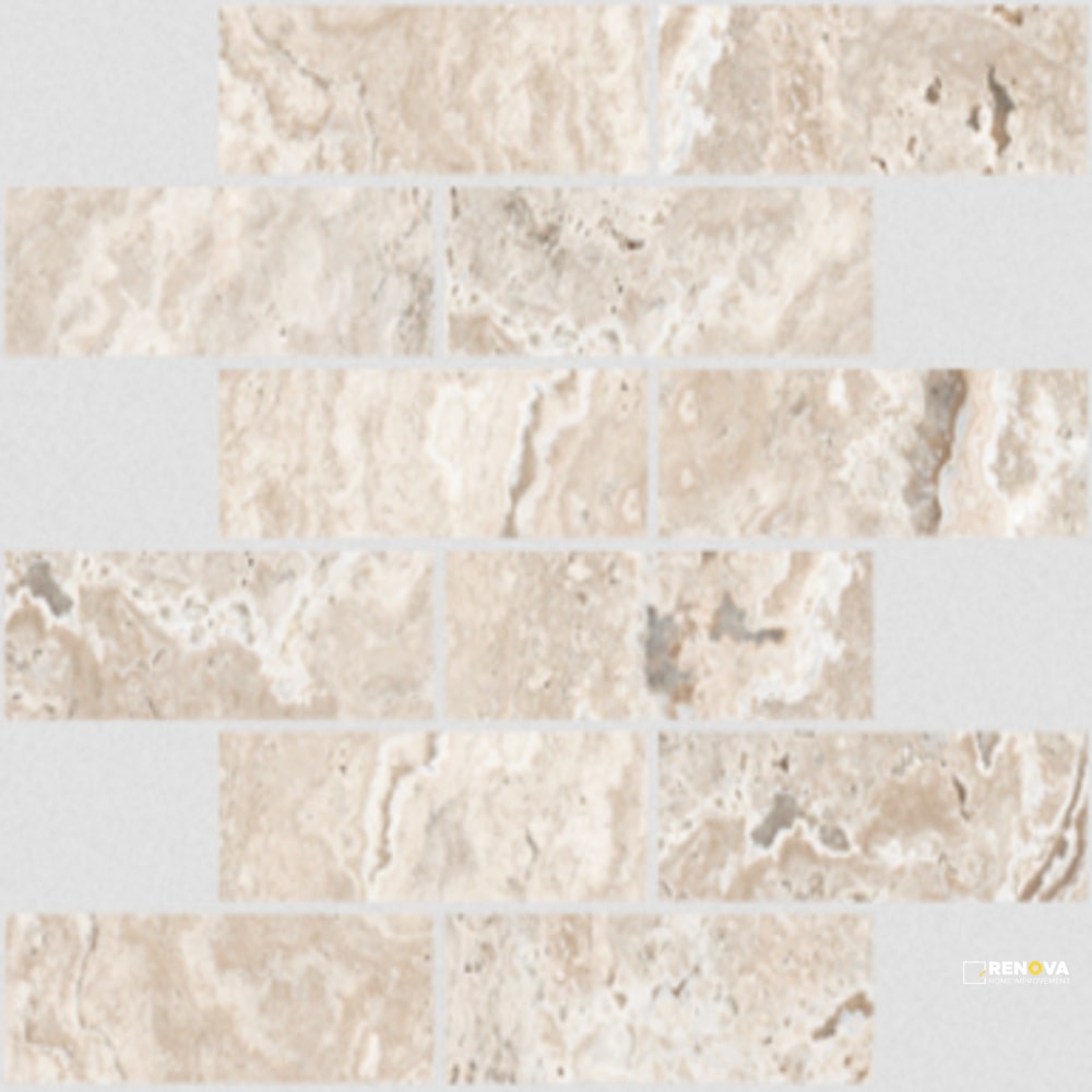 ANTIQUE ONYX HONED BRICK MOSAIC 2X6 - 12X12 - 2