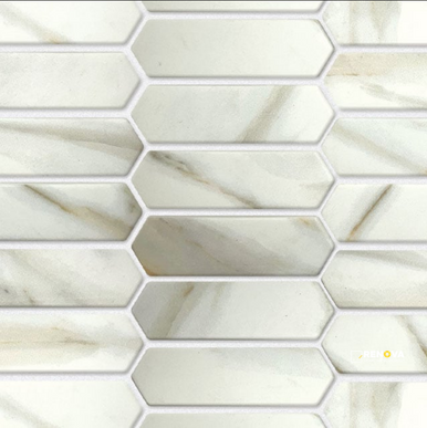 BELLEVUE GLASS ELONGATED HEX MOSAIC - 14X10