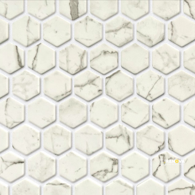 BELLEVUE GLASS SMALL HEX MOSAIC - 13X11 - 2