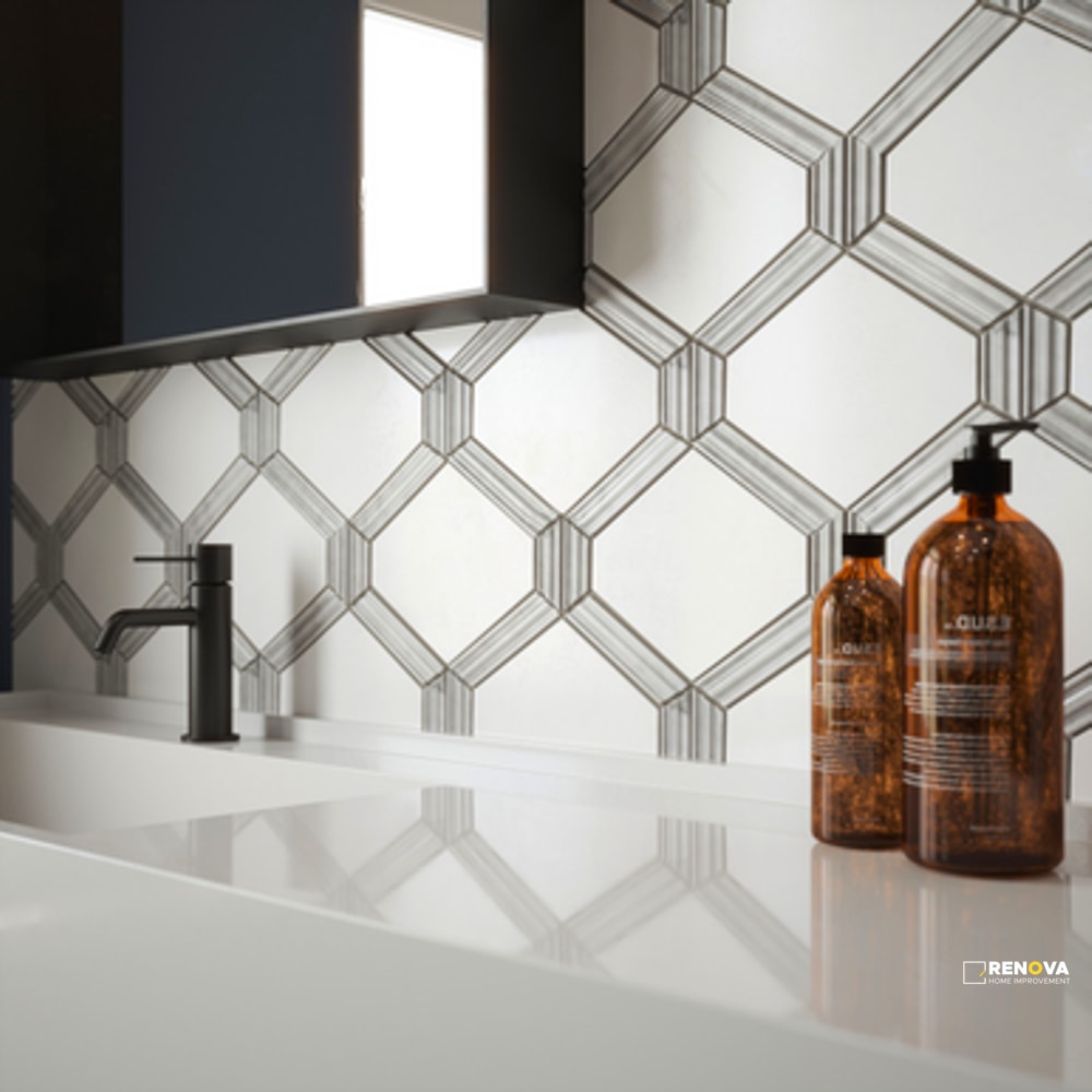 CREST WHITE MOSAIC 10.125" X 8.875" - SA990023 - SA990023