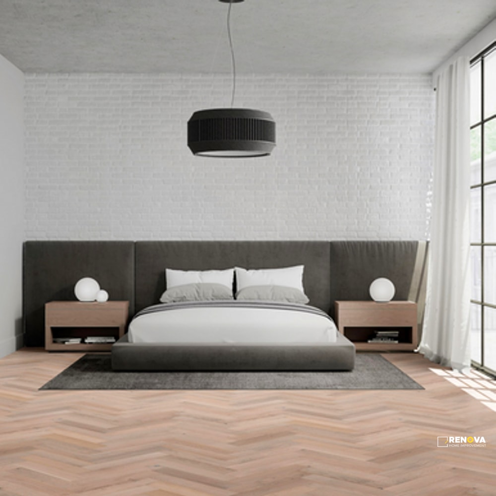 KENTWOOD BESPOKE HERRINGBONE COOS BAY OAK ENGINEERED 14MM 4.375IN 21.625IN - 3