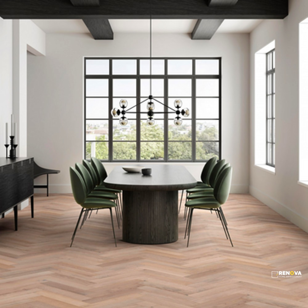 KENTWOOD BESPOKE HERRINGBONE COOS BAY OAK ENGINEERED 14MM 4.375IN 21.625IN - 5