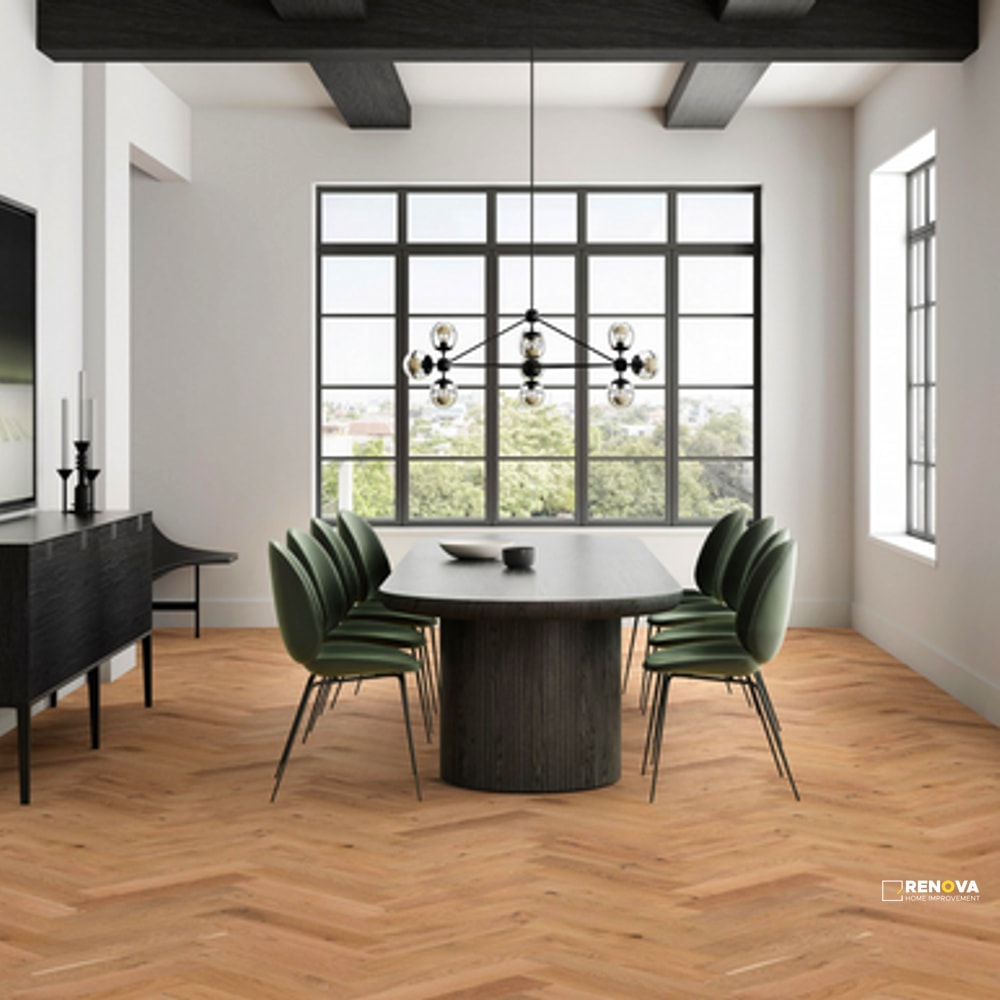 KENTWOOD BESPOKE HERRINGBONE GOLD HILL OAK ENGINEERED 14MM 4.375IN 21.625IN - 7