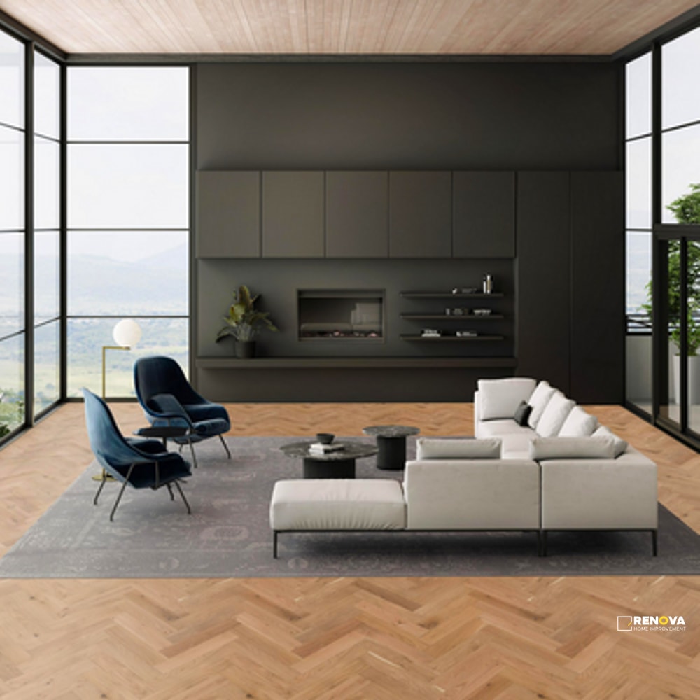 KENTWOOD BESPOKE HERRINGBONE GOLD HILL OAK ENGINEERED 14MM 4.375IN 21.625IN - 4