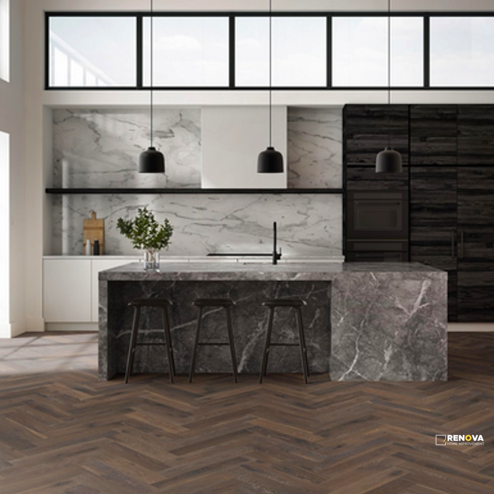 KENTWOOD BESPOKE HERRINGBONE WOODBURN OAK ENGINEERED 0.5625IN 4.3125IN 21.625IN - 5