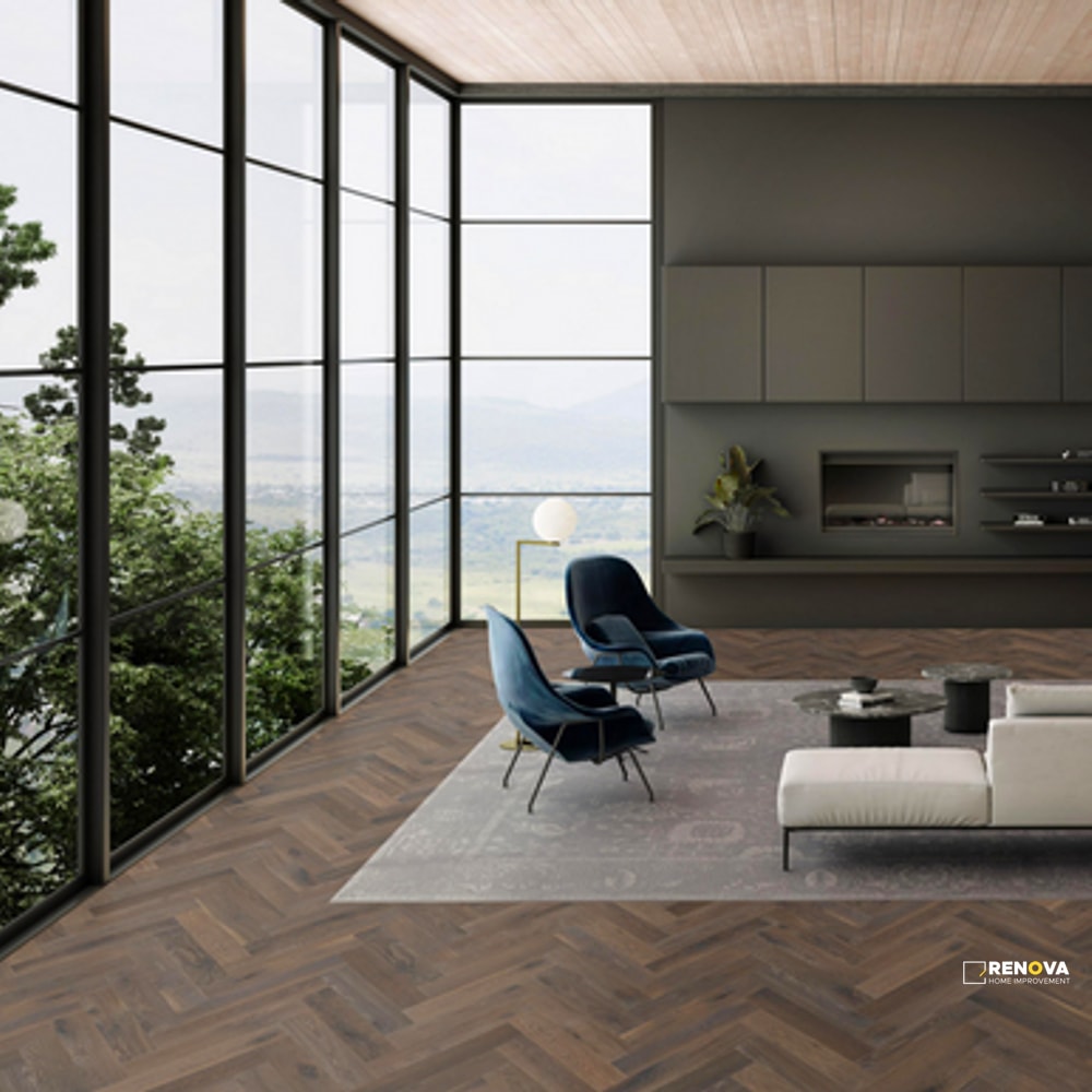 KENTWOOD BESPOKE HERRINGBONE WOODBURN OAK ENGINEERED 0.5625IN 4.3125IN 21.625IN - 6