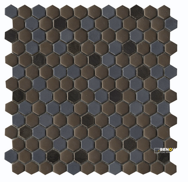 CONFETTI II MIXED FINISH HEX MOSAIC 12X12