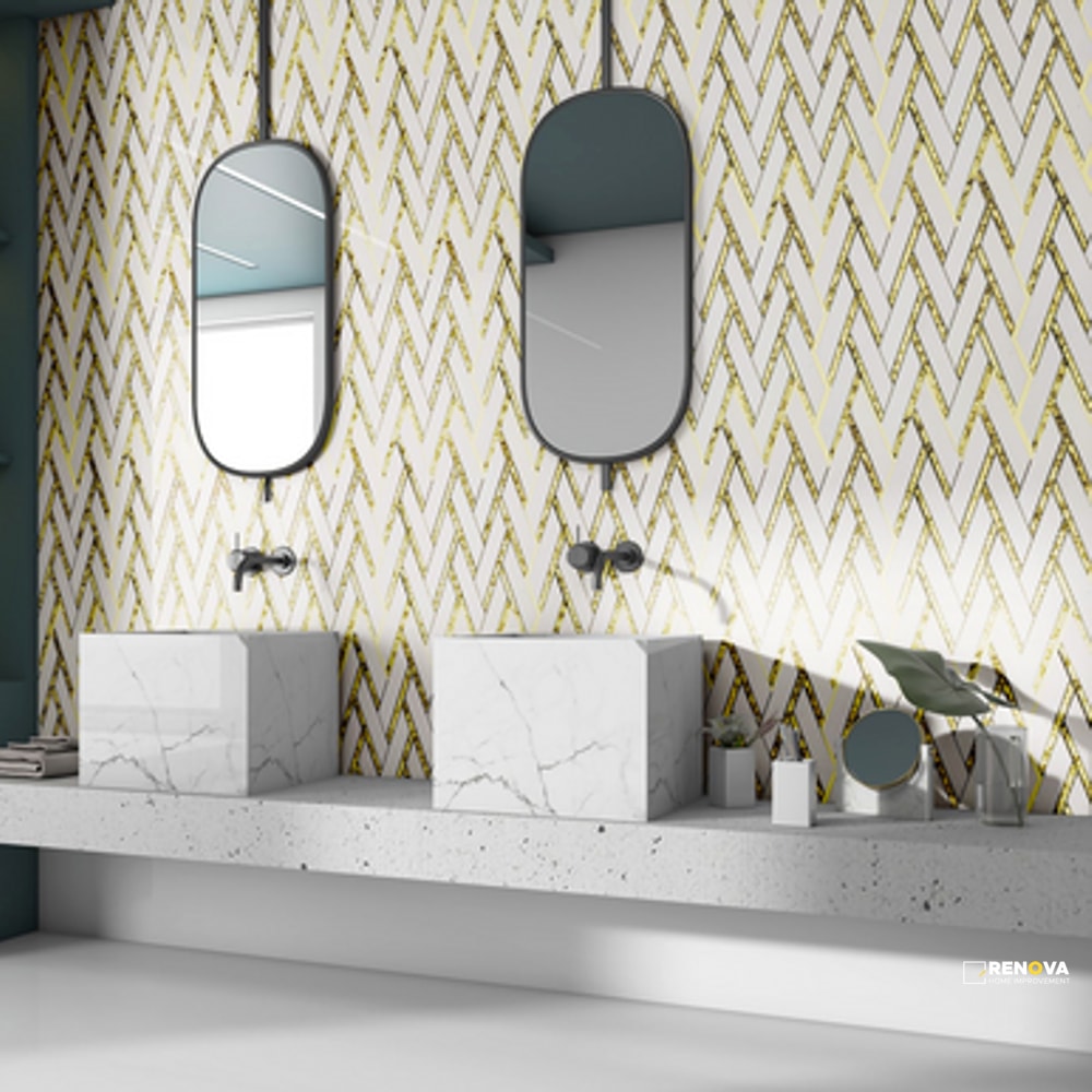 IMPULSE CHEVRON HONED MOSAIC 14X15 - 3