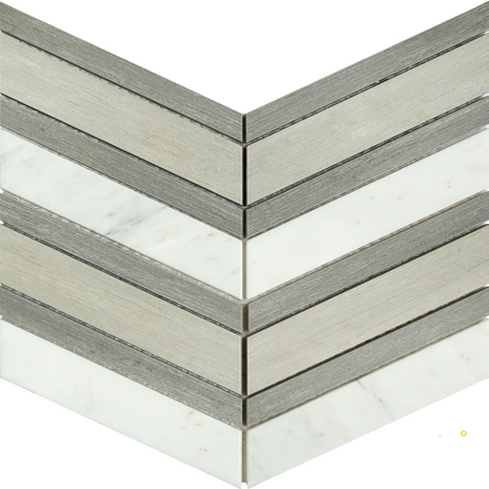 INTRIGUE CHEVRON POLISHED MATTE MOSAIC 12X14
