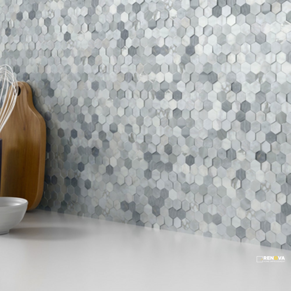 LINK HONED 1IN HEX MOSAIC 12X18 - 2