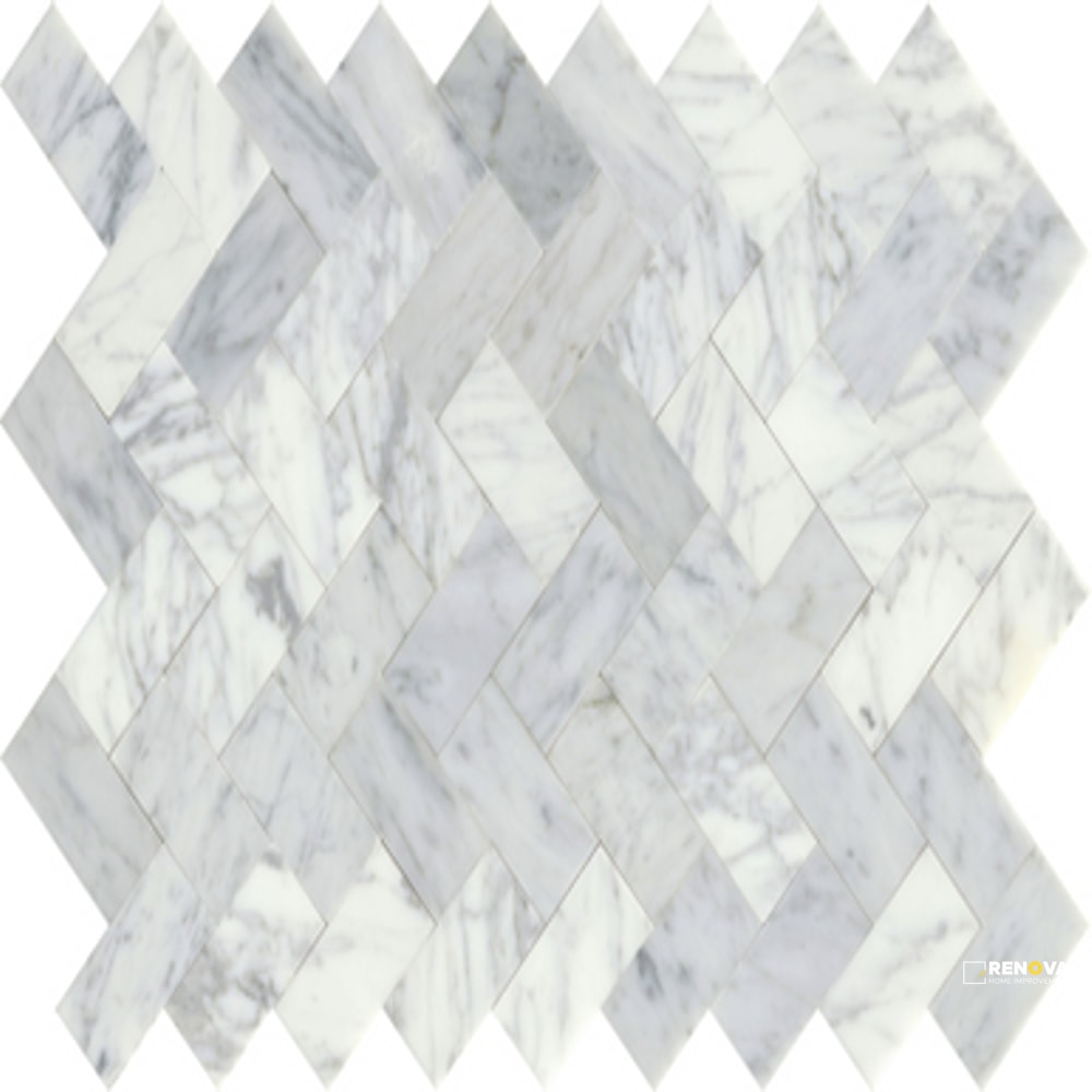 LINK HONED HERRINGBONE MOSAIC MARBLE 14X20