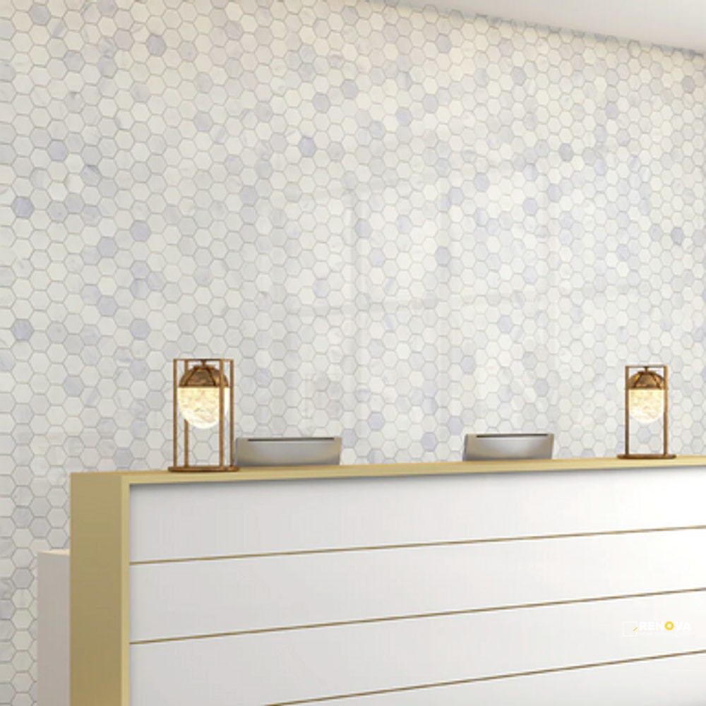 MARBLE POLISHED HEXAGON PATTERN MOSAIC 12X12 - 2