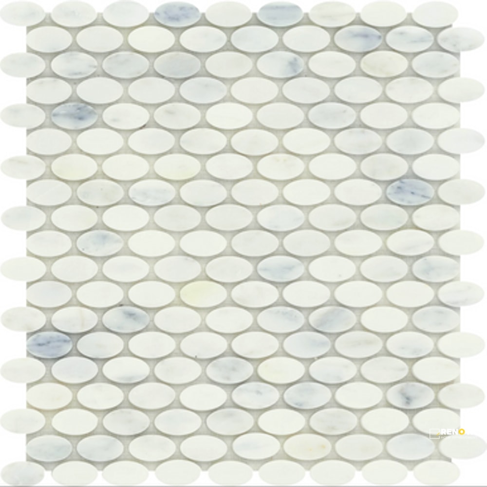 MARBLE POLISHED OVAL MOSAIC 12X12